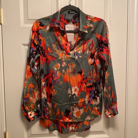 BTFBM Colorful Abstract High Low Women's Top… - Picture 5 of 9